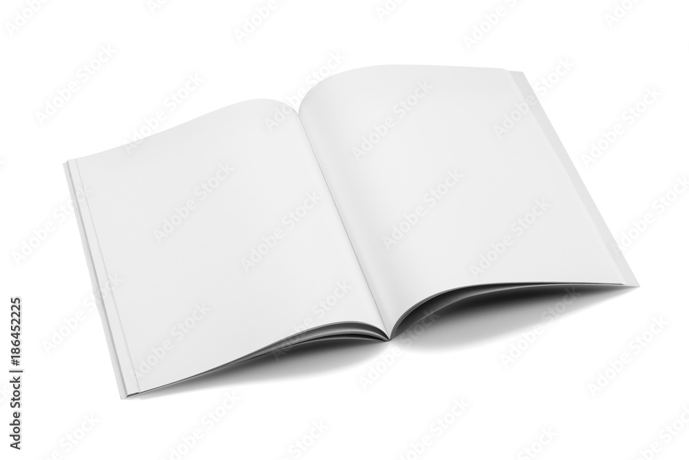 Mock-up magazine, book or catalog on white table. Blank page or notepad on solid background. Blank page or notepad for mockups or simulations. Mock-up magazine, book or catalog on white table. Blank page or notepad on solid background. Blank page or notepad for mockups or simulations.