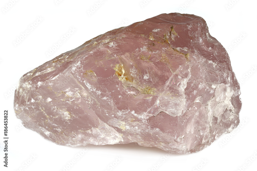 Brazilian rose quartz isolated on white background Brazilian rose quartz isolated on white background