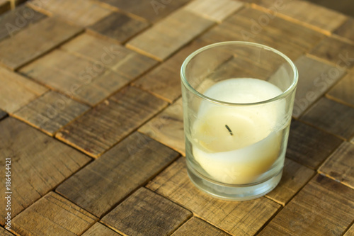 candle decoration on wooden table