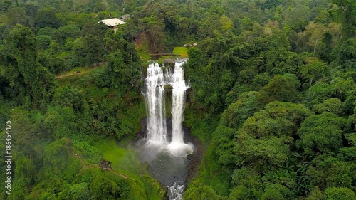 4k Aerial view shot : Tad Yaung waterfall, Champasak Laos. photo