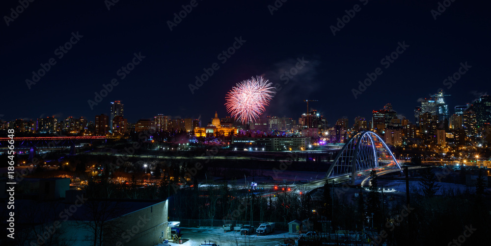 Naklejka premium Edmonton New Year