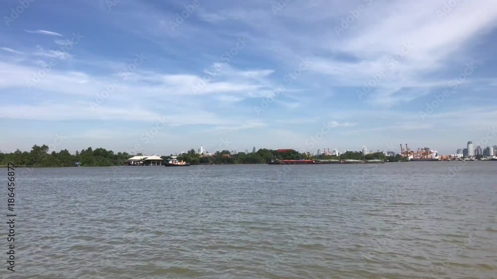 Crossing the Chao Phraya River in Bangkok Thailand Crossing the Chao Phraya River in Bangkok Thailand