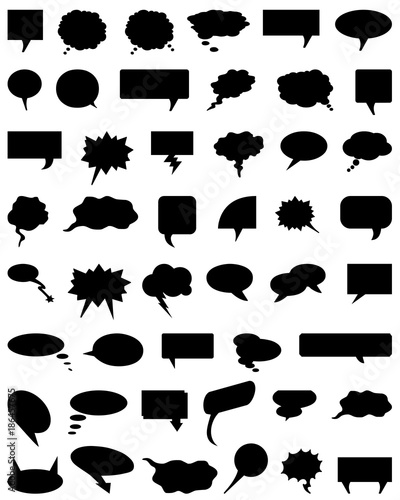Black bubble speech set on a gray background
