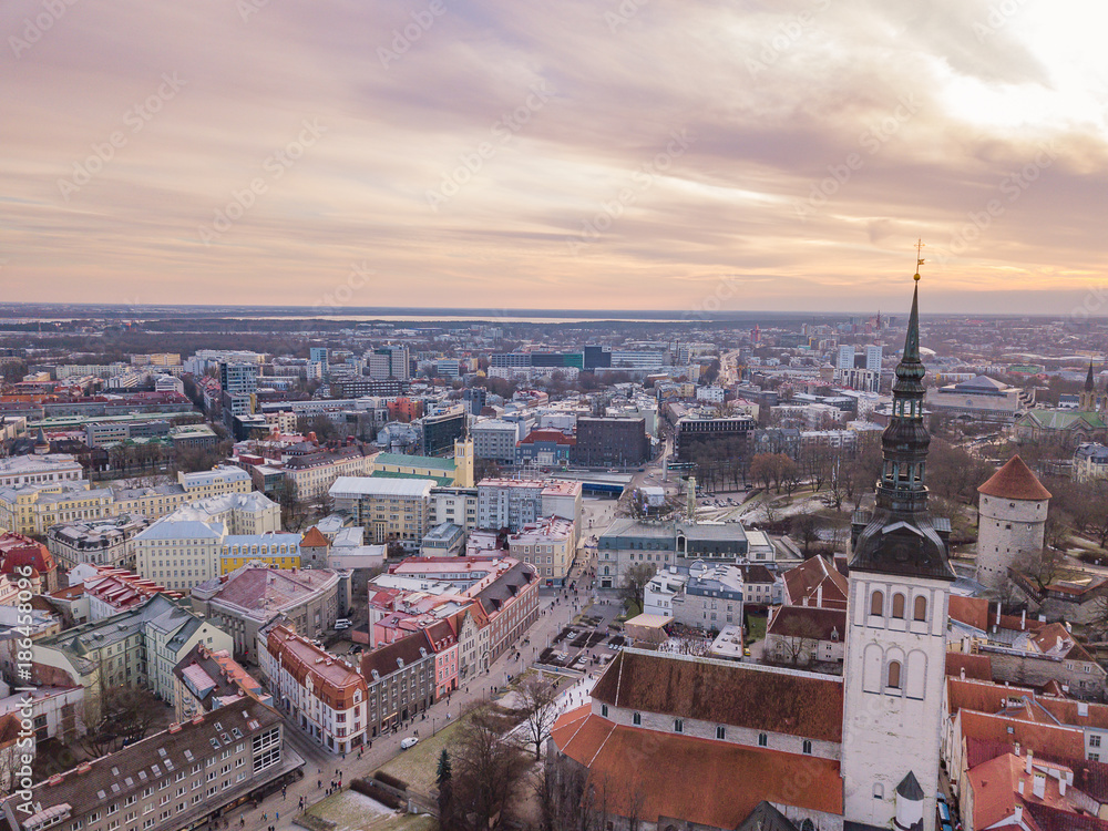 Aerial view of city Tallinn Estonia Aerial view of city Tallinn Estonia