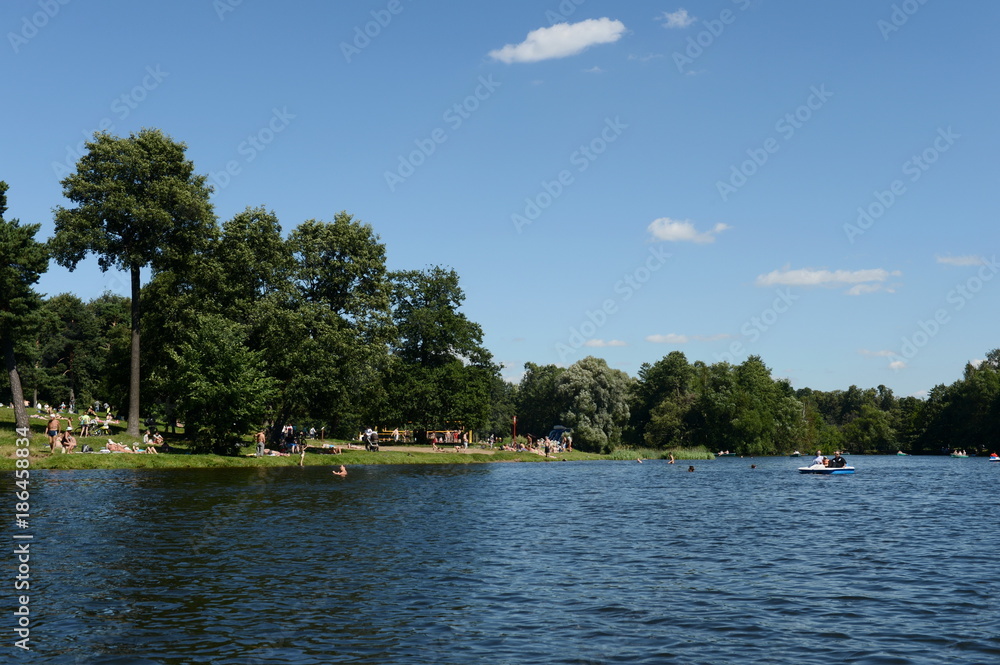 Shibaevsky pond in the natural-historical park 