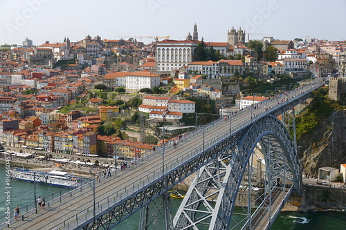 View of the bridge Luis I and the Duero river in Porto photo