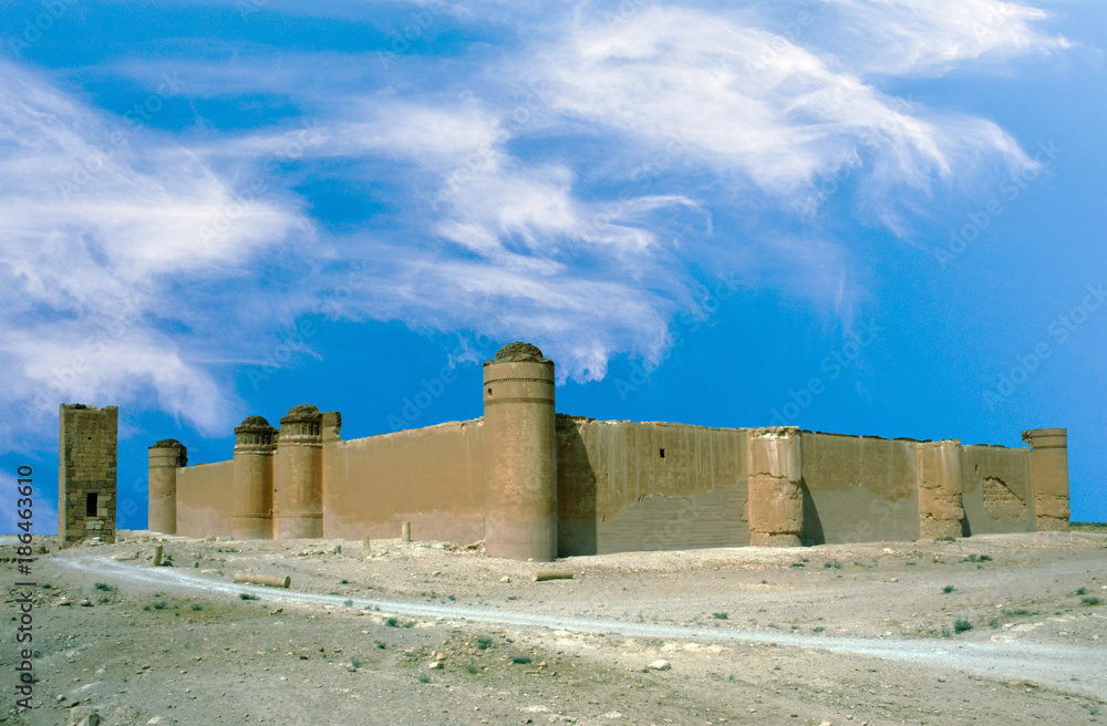 Qasr al-Hayr al-Sharqi castle in the syrian desert