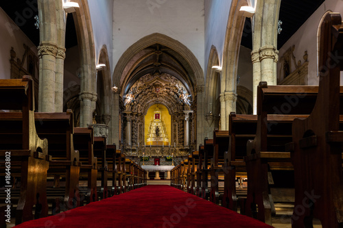 Interior of the 15th-century Church of St. John the Baptist in Tomar, Portugal, built by King Manuel I in the Manueline style. © V. Korostyshevskiy