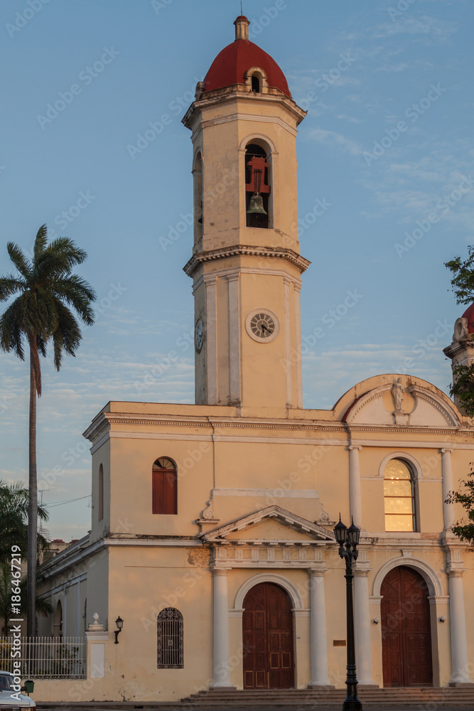  Catedral de la Purisima Concepcion church at Parque Jose Marti square in Cienfuegos, Cuba.