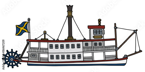 The classic steam paddle riverboat