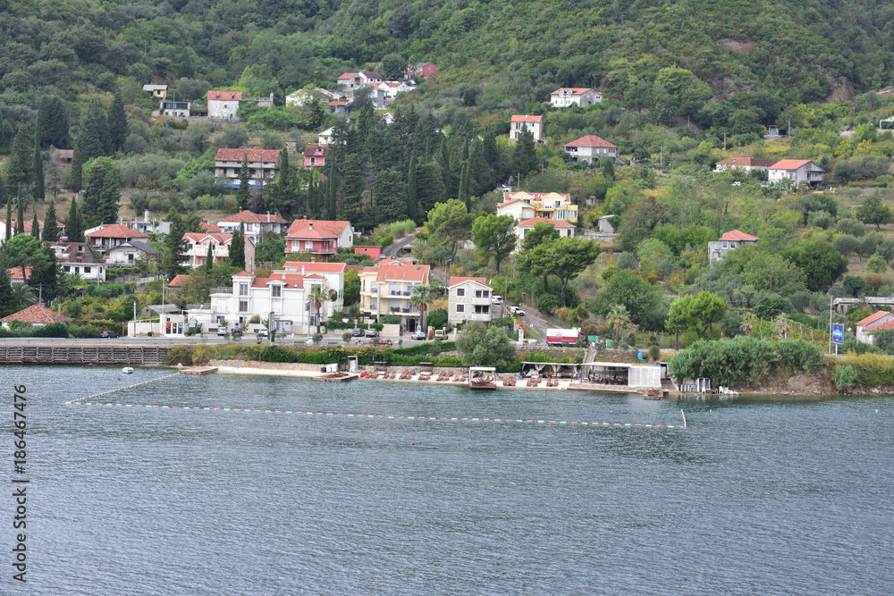 Modern apartments and swimming pool of Kotor, Montenegro