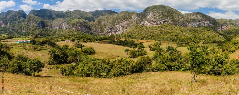 Panorama of Guasasa valley near Vinales, Cuba