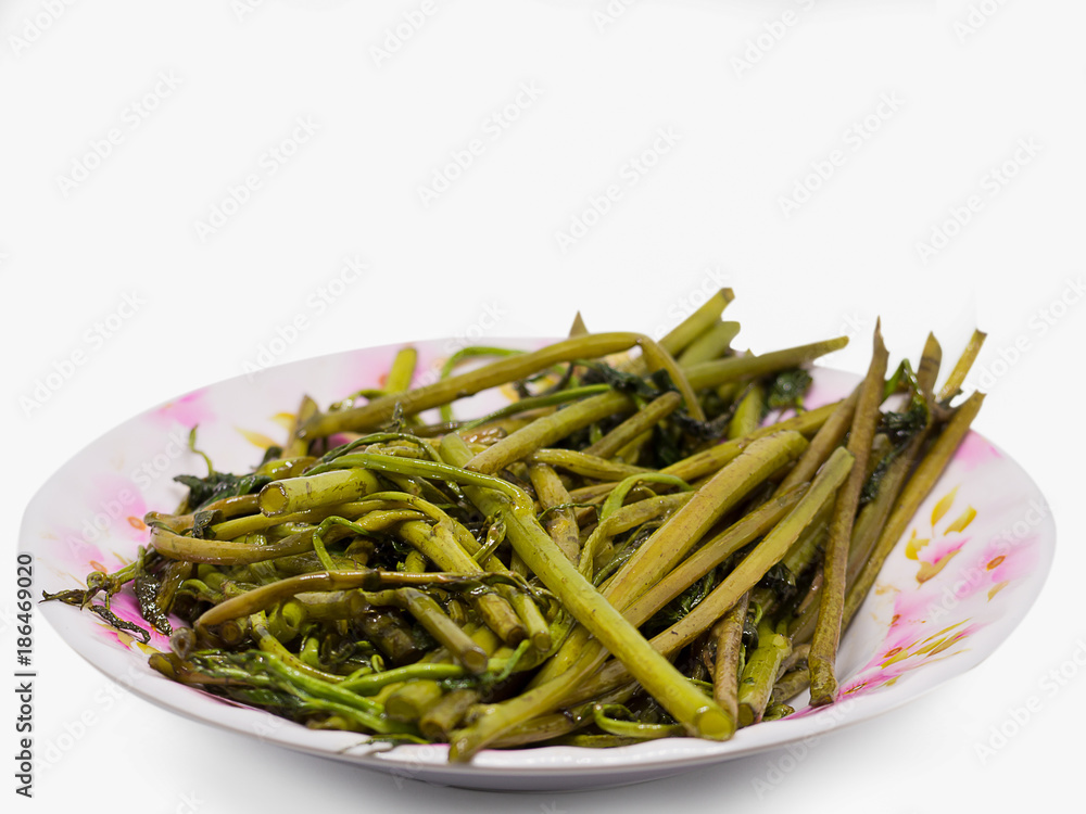 Stir Fried Water Spinach healthy food.. Stir Fried Water Spinach healthy food..