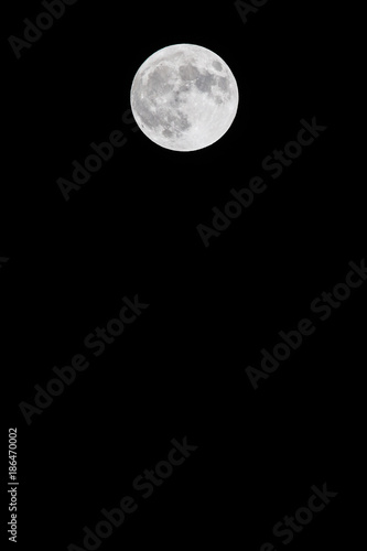 The moon and the black sky