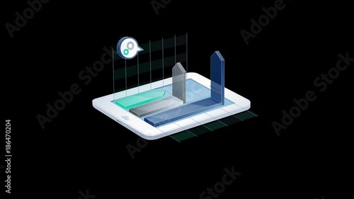 Wallpaper Mural 3D Infographic Element with Alpha Channel Torontodigital.ca