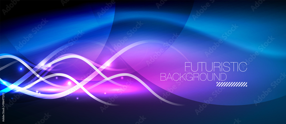 Bright neon lines wave Bright neon lines wave