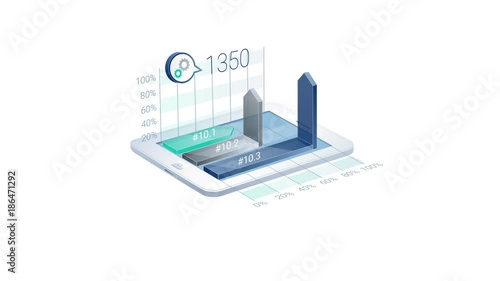 Wallpaper Mural 3D Infographic Element with Alpha Channel. Version with numbers Torontodigital.ca