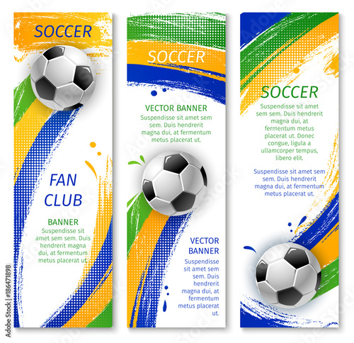 Soccer game banners for sport design