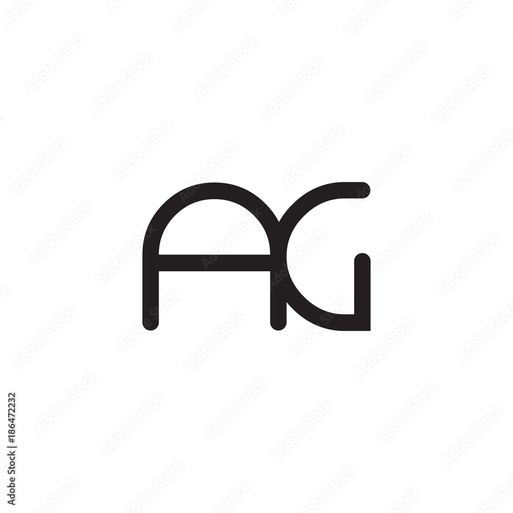 initial letter rounded logo modern