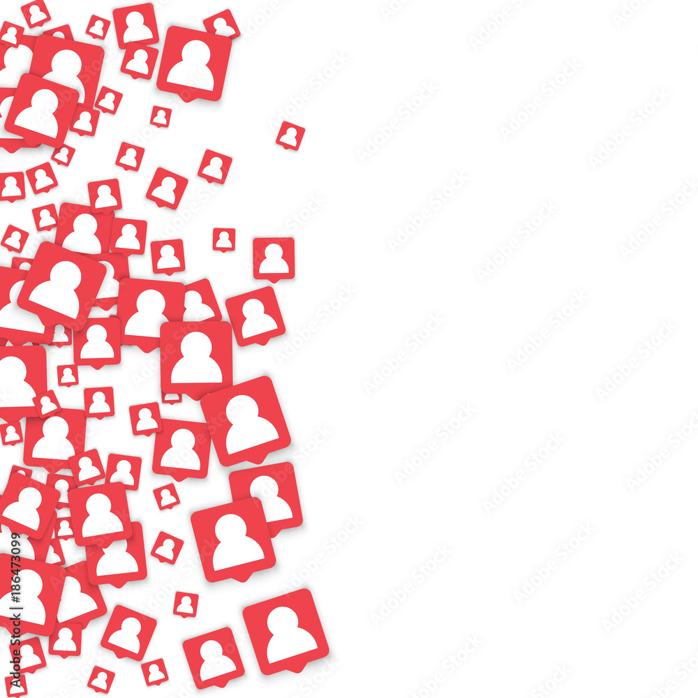Social media background with man icon notification. Social media background with man icon notification.