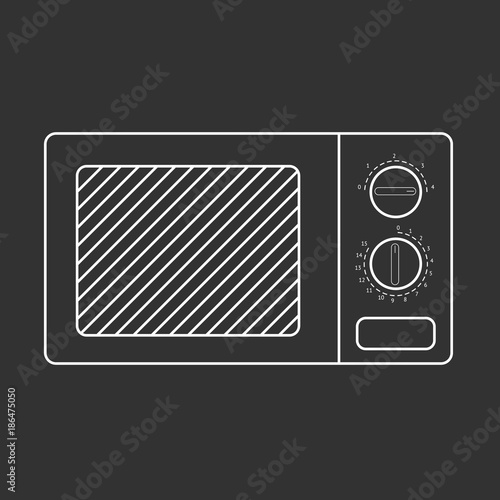 Outlined microwave oven