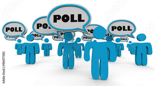 Slika na platnu Poll Survey People Answer Questions 3d Illustration