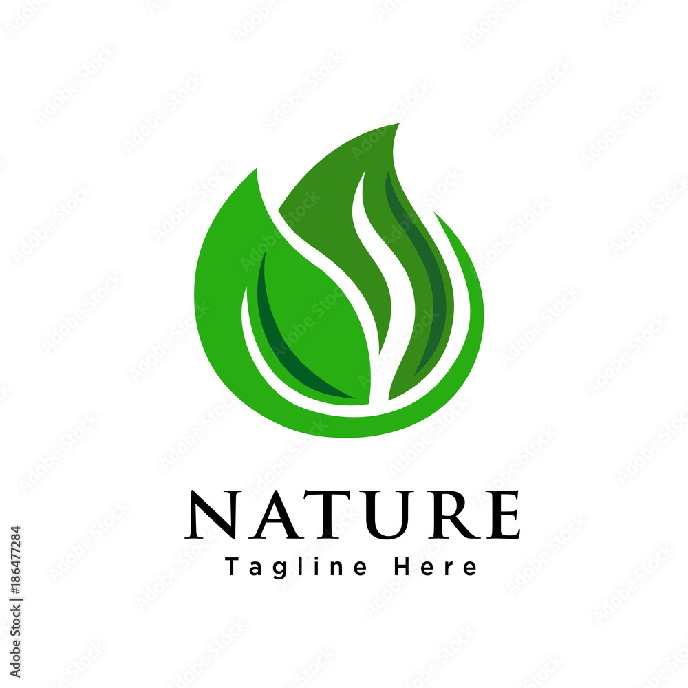 abstract green leaf logo abstract green leaf logo