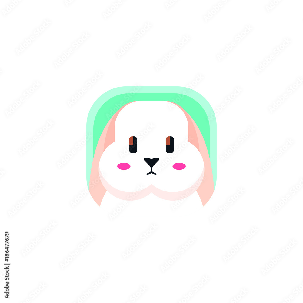 Cute Bunny App Icons Logo Vector Isolated Cute Bunny App Icons Logo Vector Isolated