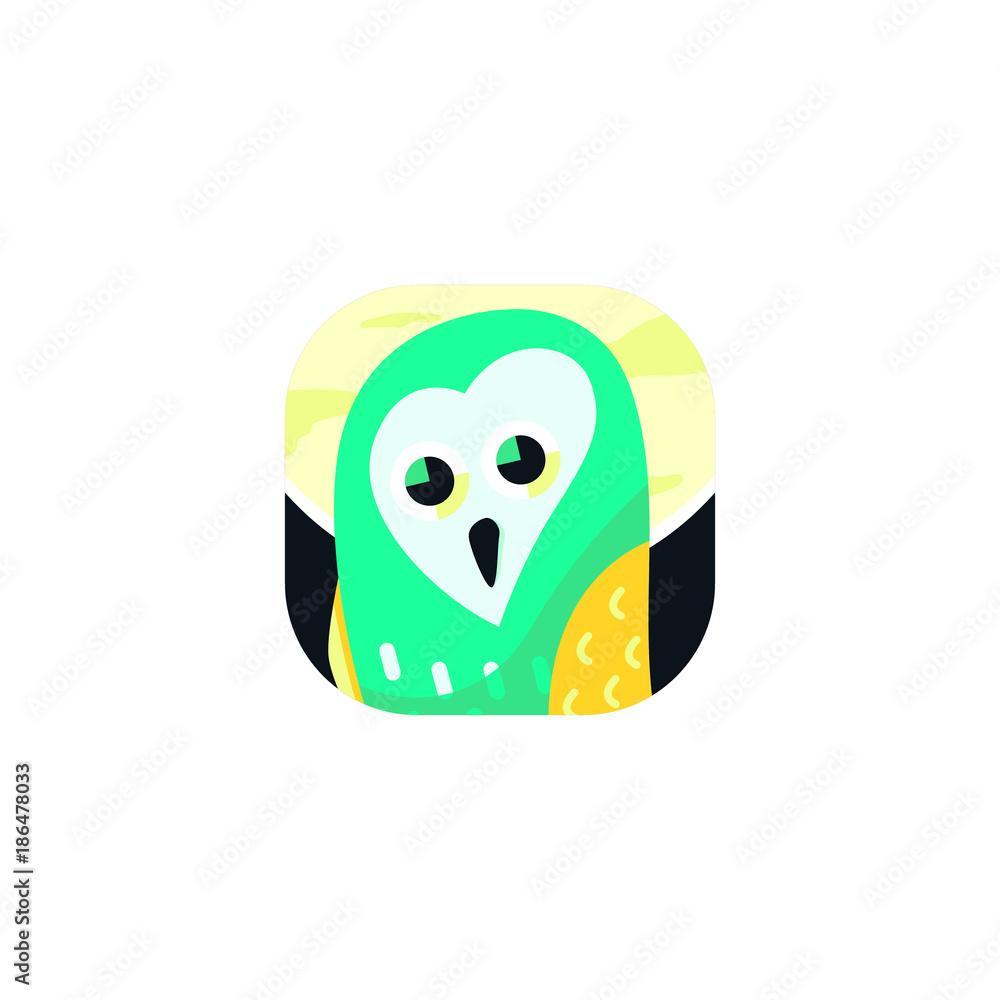 Fototapeta premium Cute Owl App Icons Logo Vector Isolated