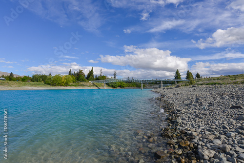 Lake tekapo bridge in New Zealand