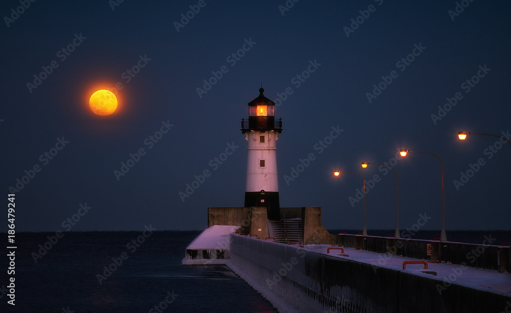 Super Moon in January 1st, 2018 Canal Park, Duluth MN Super Moon in January 1st, 2018 Canal Park, Duluth MN