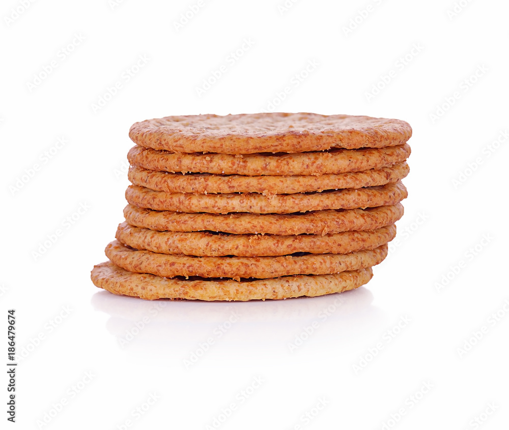 Crackers cereals,biscuits isolated on white background. Crackers cereals,biscuits isolated on white background.