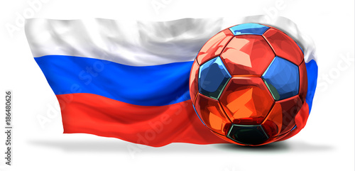 ball soccer football russian Russia 3d rendering