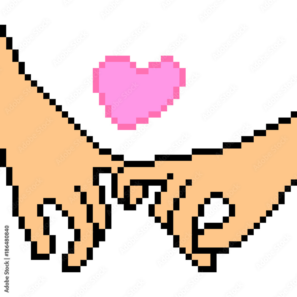 vector pixel art hand gesture love vector pixel art hand gesture love