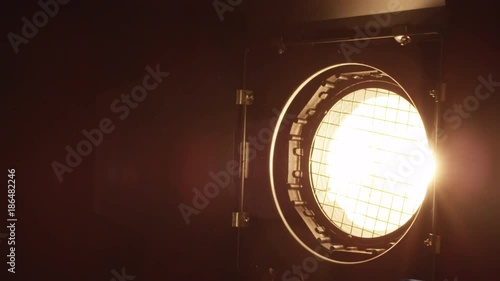 Movie light turning towards camera