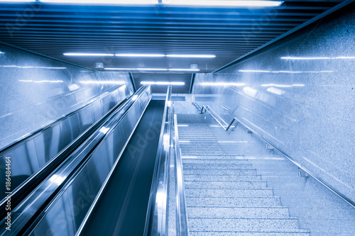 Fotografia, Obraz Entrance metro railway station cripple stairs
