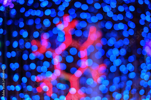 Abstract blue bokeh lights background at night for party and celebration concept © Kesinee