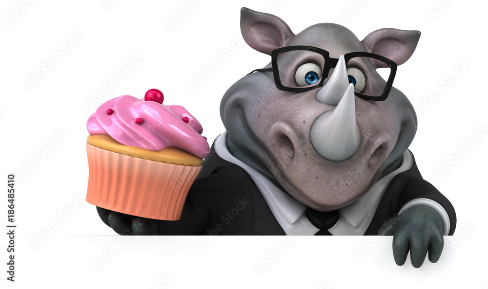 Naklejka premium Fun rhinoceros - 3D Illustration