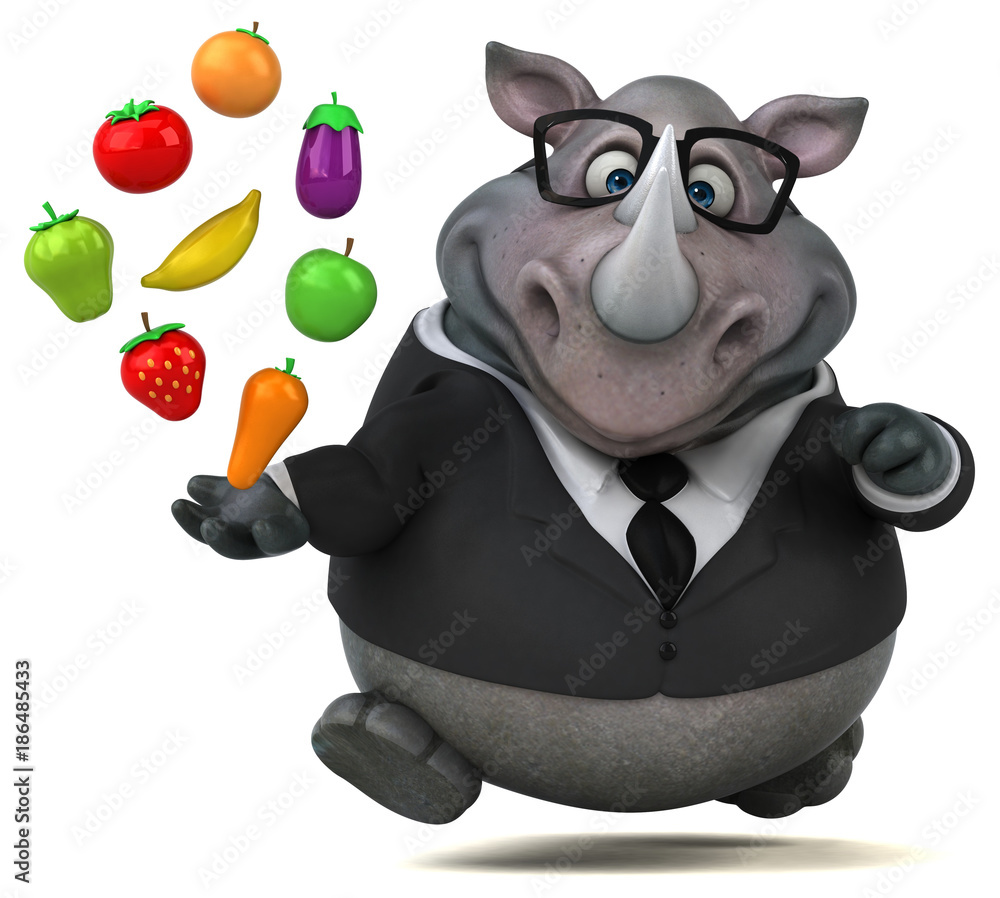 Naklejka premium Fun rhinoceros - 3D Illustration