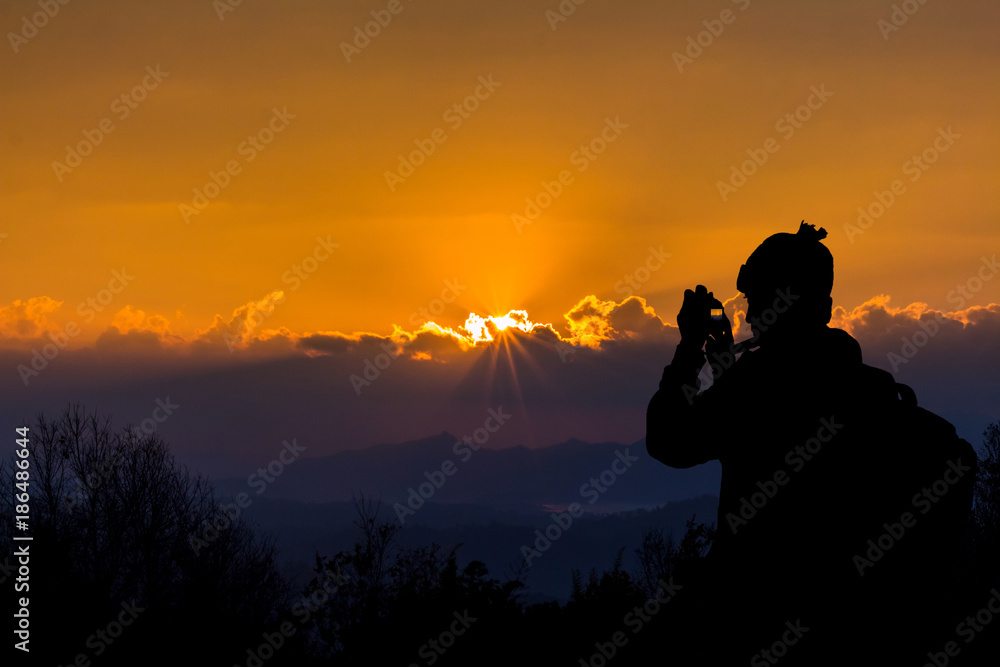 Fototapeta premium Sky for background at sunrise or sunset time.