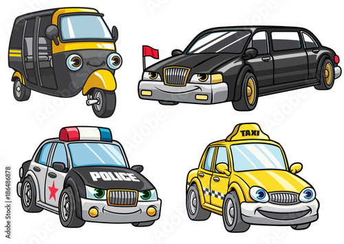 cartoon of cars set