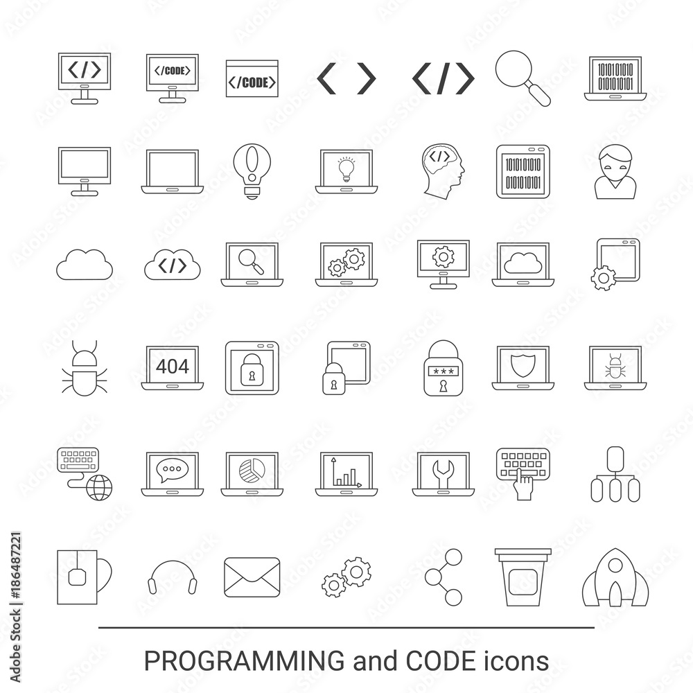 Programming icon set Programming icon set
