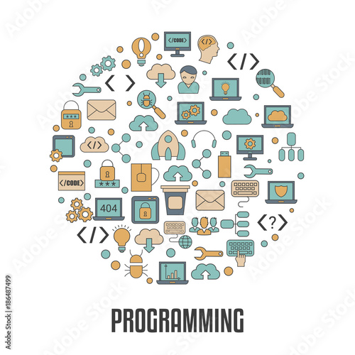 Wallpaper Mural Coding and programming concept Torontodigital.ca