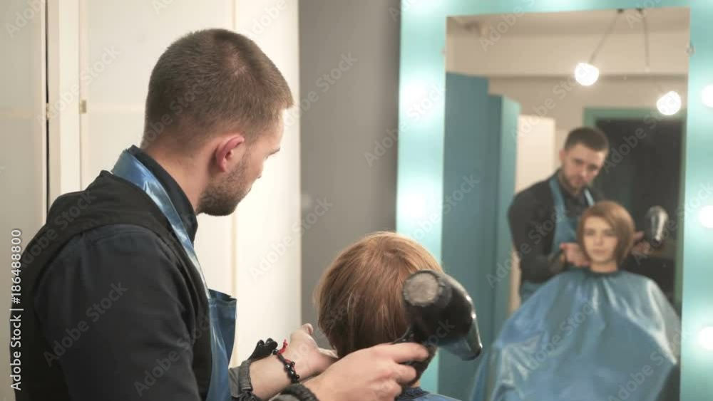 Cutting hair at salon Cutting hair at salon