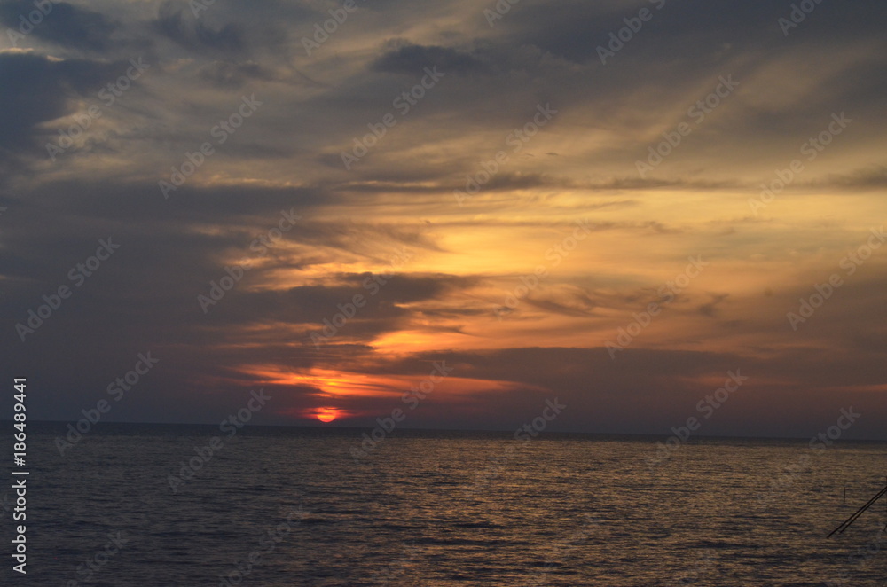 Sunset at Sungai Lurus Beach, Malaysia