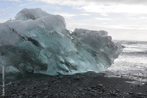 unusual glacier chunk on diamond beach Iceland