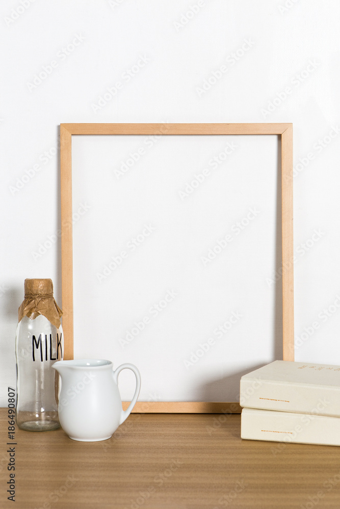 white frame on the table
