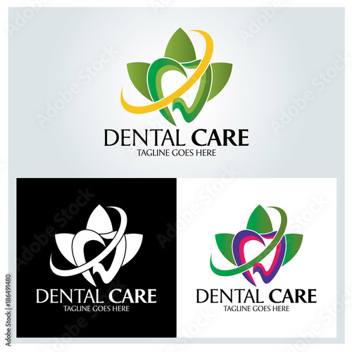 Dental care logo design template. vector illustration photo