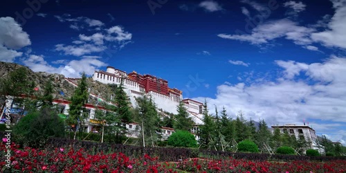 the sight of the Potala Palace in Lhasa, Tibet, China