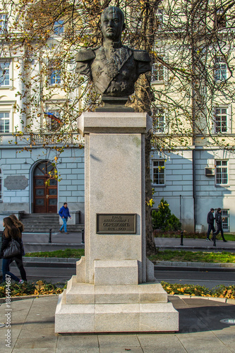 Fotografía Belgrade, Serbia November 26, 2014: a monument to King Alexander the First Obren